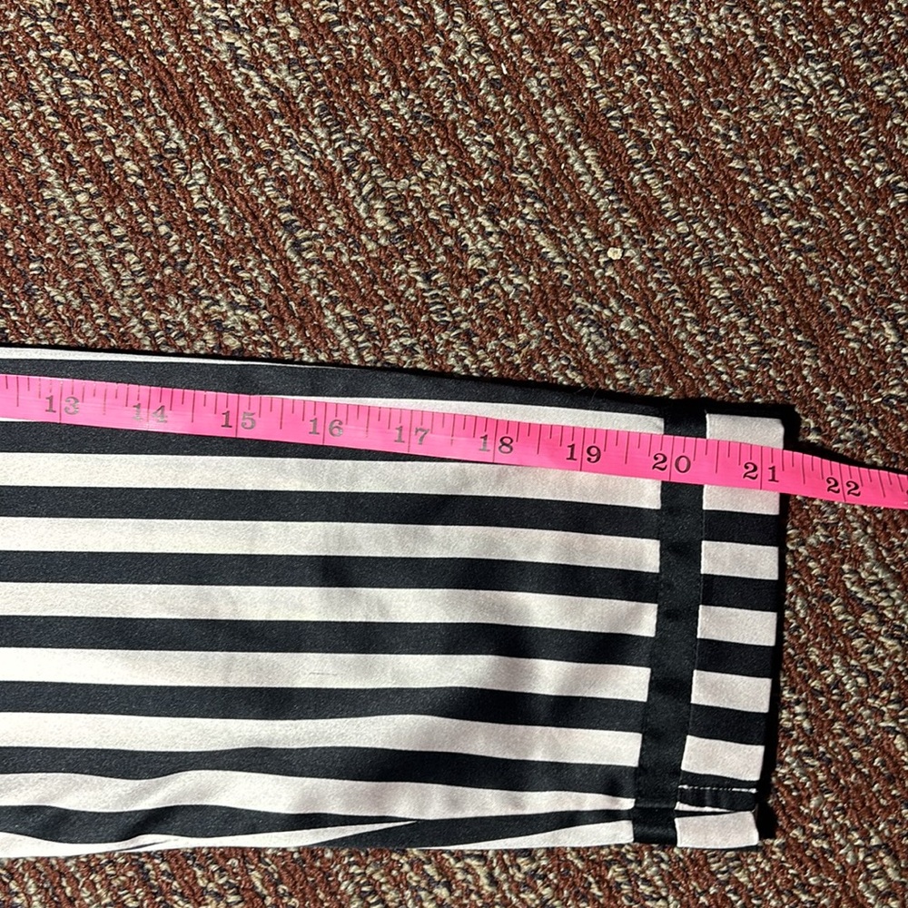 Victoria's Secret Black and White Striped sleep shirt silky nighty blouse small - Picture 9 of 11